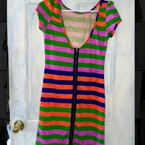 Stripped cocktail dress